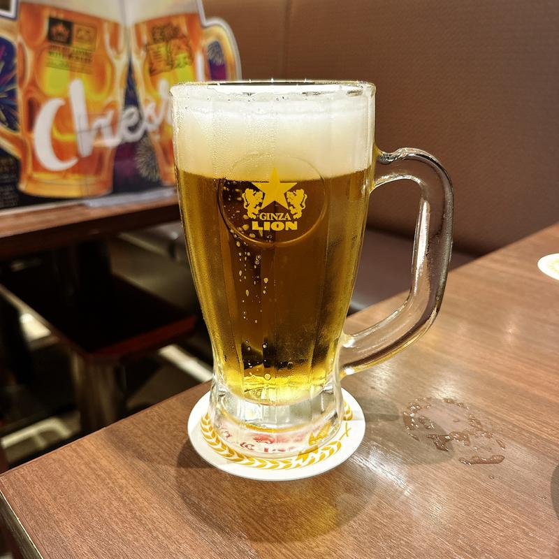 サッポロ生ビール黒ラベル 大ジョッキ(銀座ライオン 青山一丁目店)