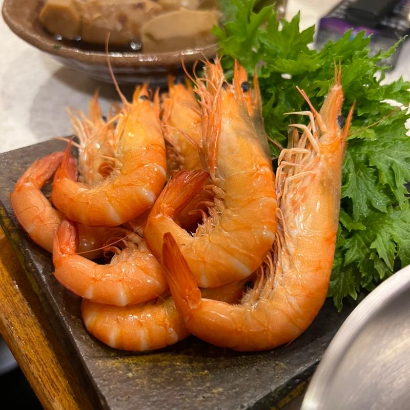 白子前物のがんさ海老の塩ゆで(とりさだ)