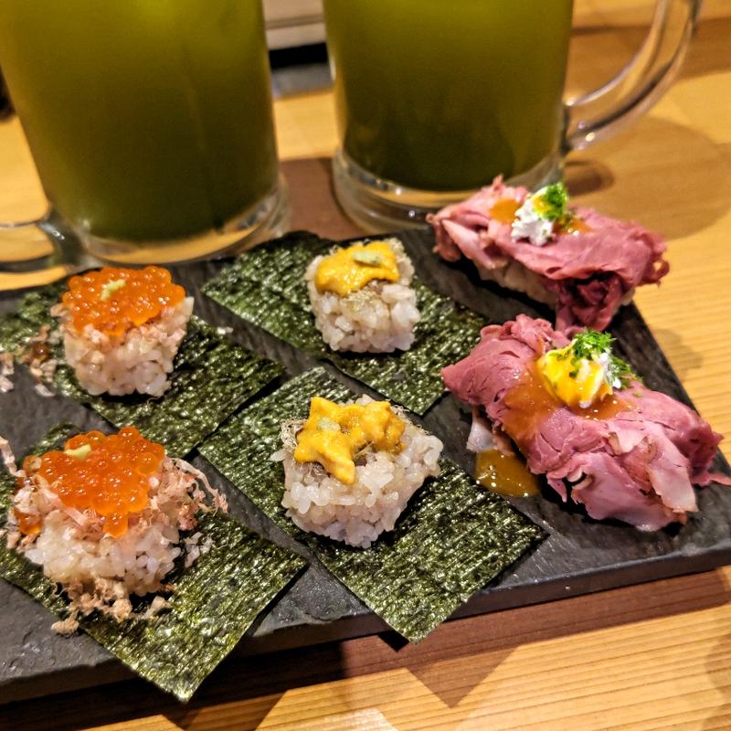 冬の贅沢極み三貫(鮨・酒・肴 杉玉 大船)