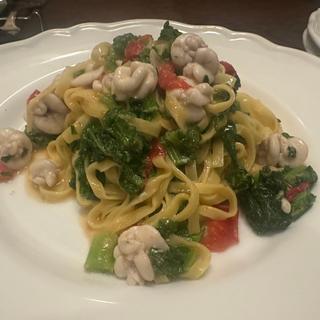 鱈白子と菜の花、ミニトマトの手打ちタリオリーニ(トラットリア ダ ゴイーノ （TRATTORIA Da GOINO）)