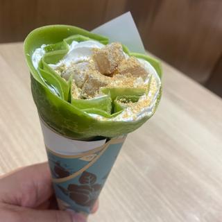 天空の抹茶 黒糖わらび餅クレープ