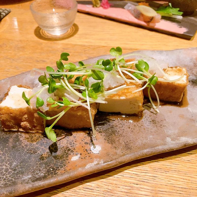 佐々木豆腐の厚揚の魚醤焼(和食酒家 あんべぇ)