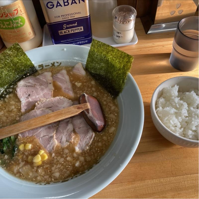 味噌チャーシュー麺　半ライス(ラーメンショップ椿 松伏店)