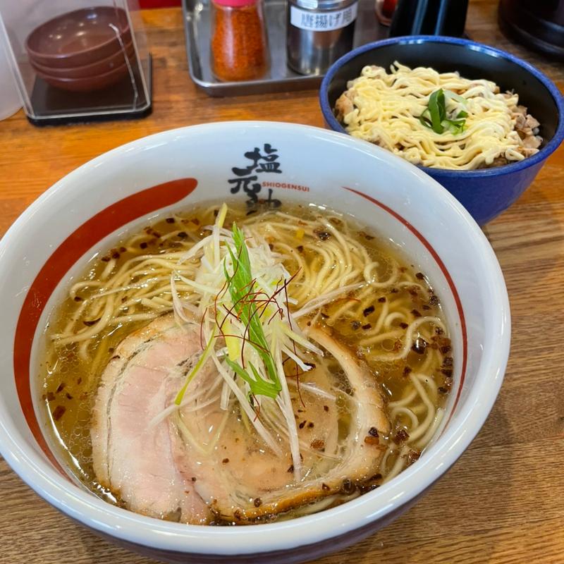 天然塩ラーメン&Cセット(チャーマヨ丼)(久御山塩元帥)
