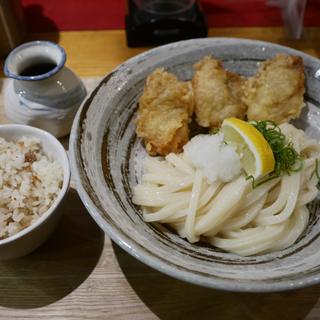 とり唐天うどんセット(やたがらす UDON（旧名：酒とうどん 一福）)