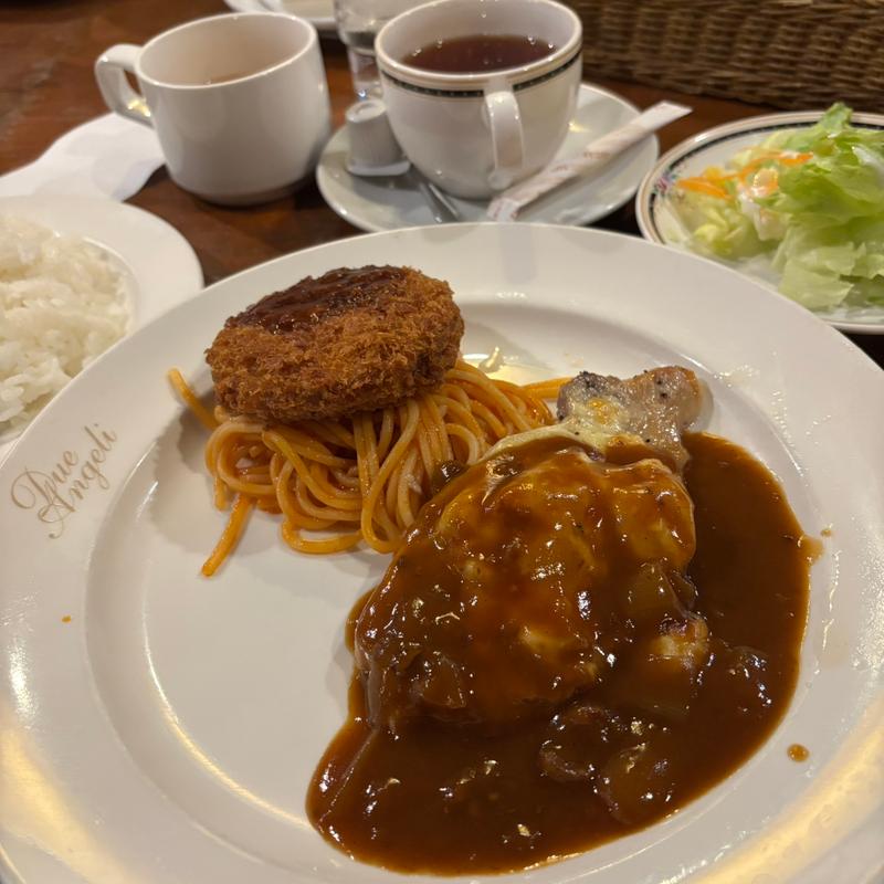 豚肉のチーズソテーとメンチカツ(アンジェリー フレスカ)