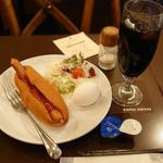 ホットドッグセット ゆで玉子(喫茶館キーフェル グローバル倶楽部梅田店 )