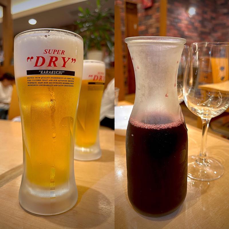 生ビール、デキャンタワイン(赤)(トレンタ 富沢店 (TREnTA))