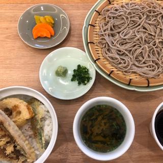 季節の魚天丼ざるそばセット