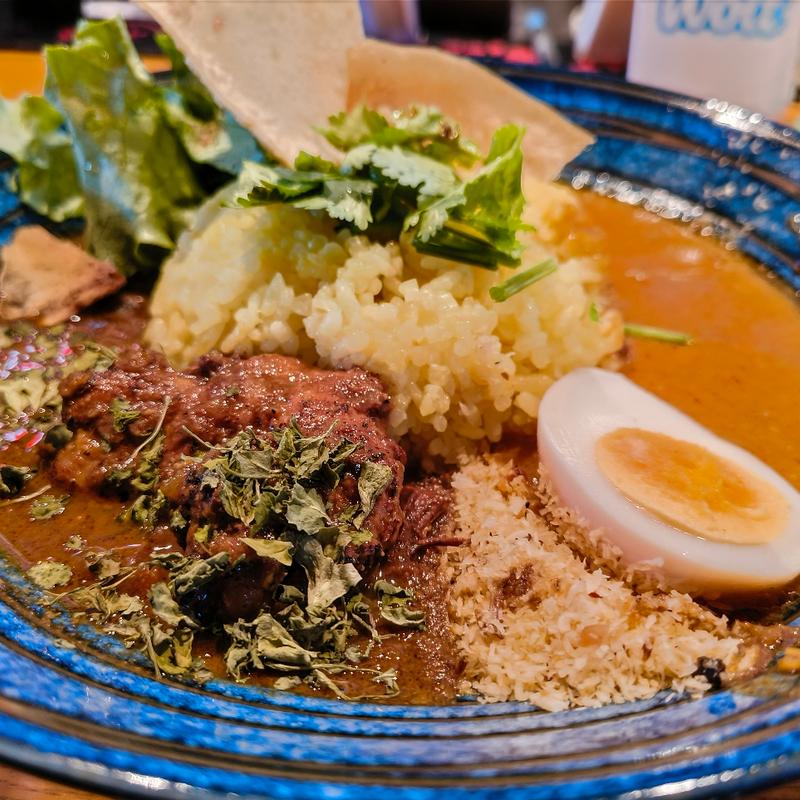 2種あいがけDX(＋煮卵)(三軒茶屋カリガリ マキオカリー)