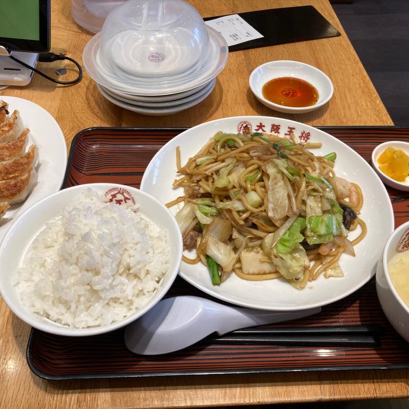 焼きそば定食&セール焼餃子(大阪王将 大江ゆめタウン店 )