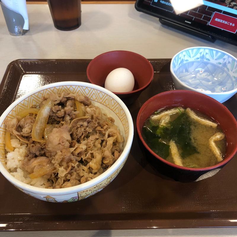 牛丼【たまごセット】(すき家 新井店 )