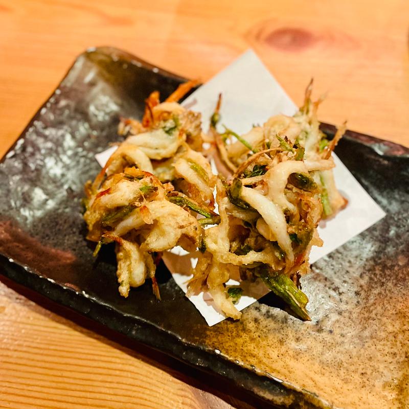 白魚とせりのかき揚げ(日本酒庵　吟の杜 （ギンノモリ）)
