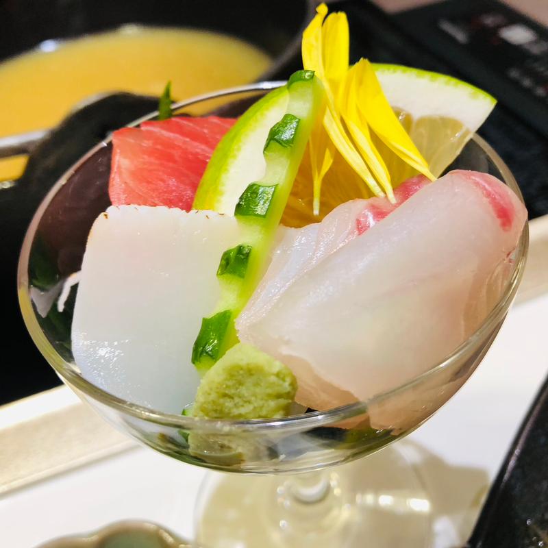 お造り_ 花ん華 鶏飯コース 松　(健美和楽 花ん華 （ハナンカ）)