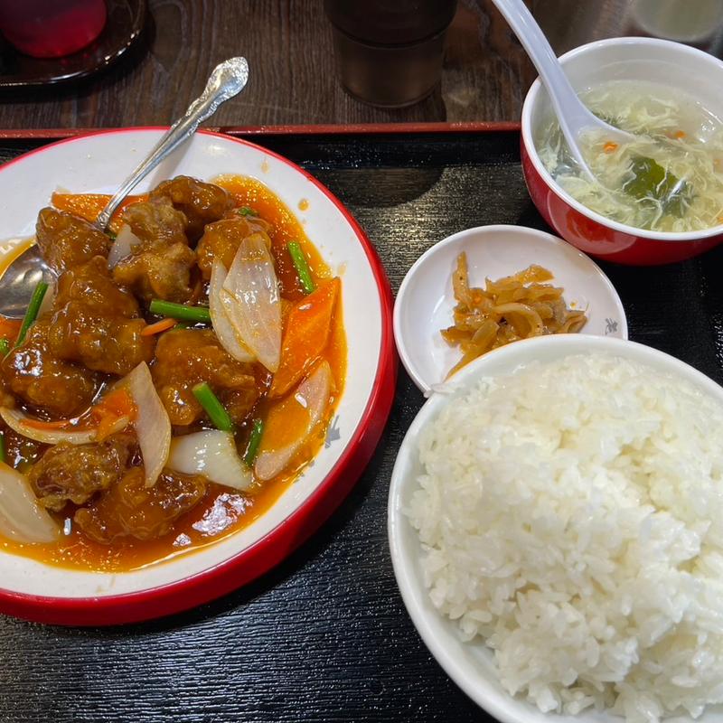 酢豚定食(老舗元祖! 羽根付餃子 水道橋店)