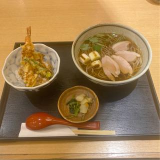 鴨南蛮そば(選べるご飯付き)天丼(そばと和食 麦福 イオンモール東員店)