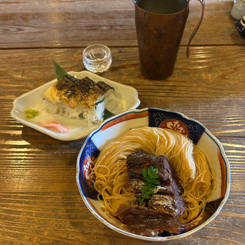 焼鯖そうめん+焼鯖寿司三貫(翼果楼 ( よかろう ))
