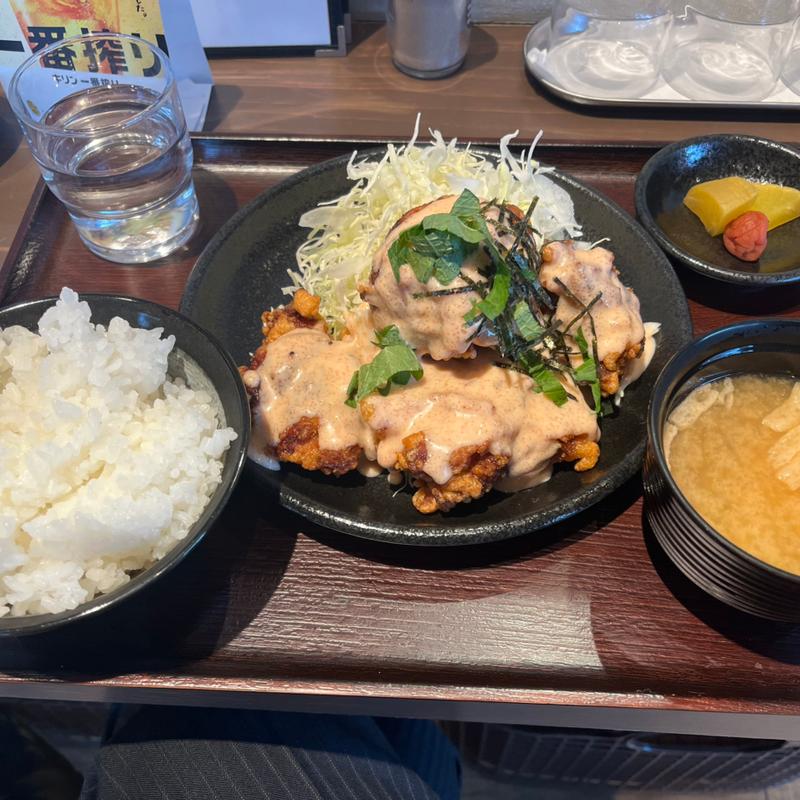 明太マヨから揚げ定食(きしから 芦屋店)