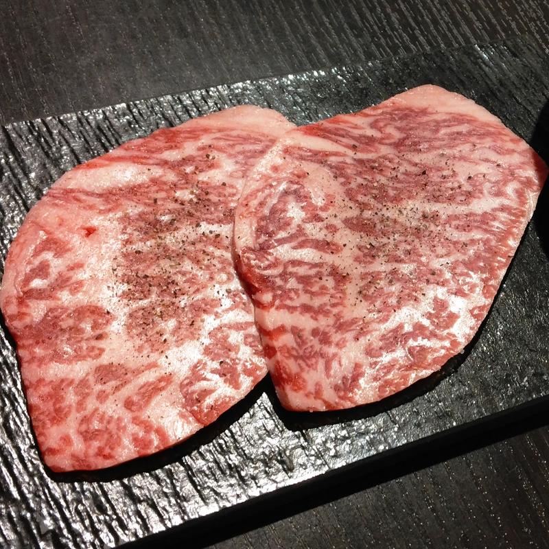 リブロース芯の焼きしゃぶ（鬼おろしポン酢）( 青葉台焼肉 うしこぞう)