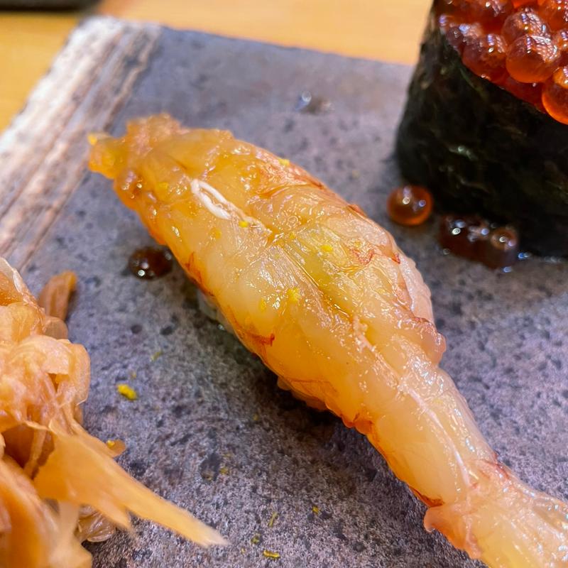 赤エビの漬(築地 男前鮨)