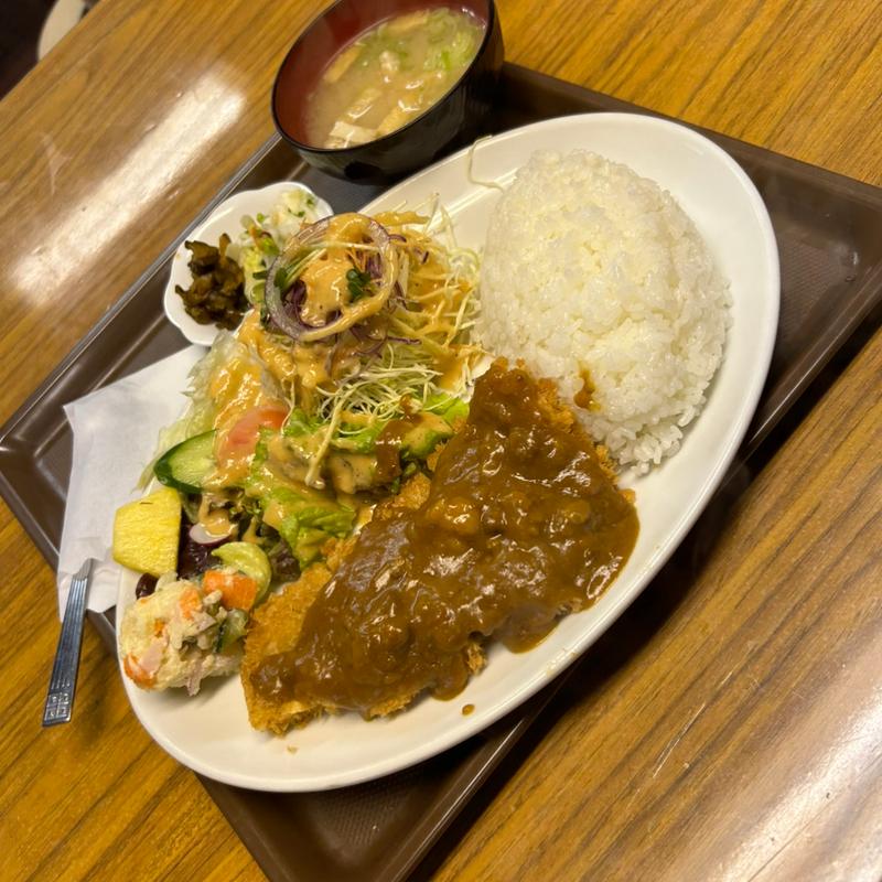 かつカレー定食(大盛り)(むさしや食堂 )
