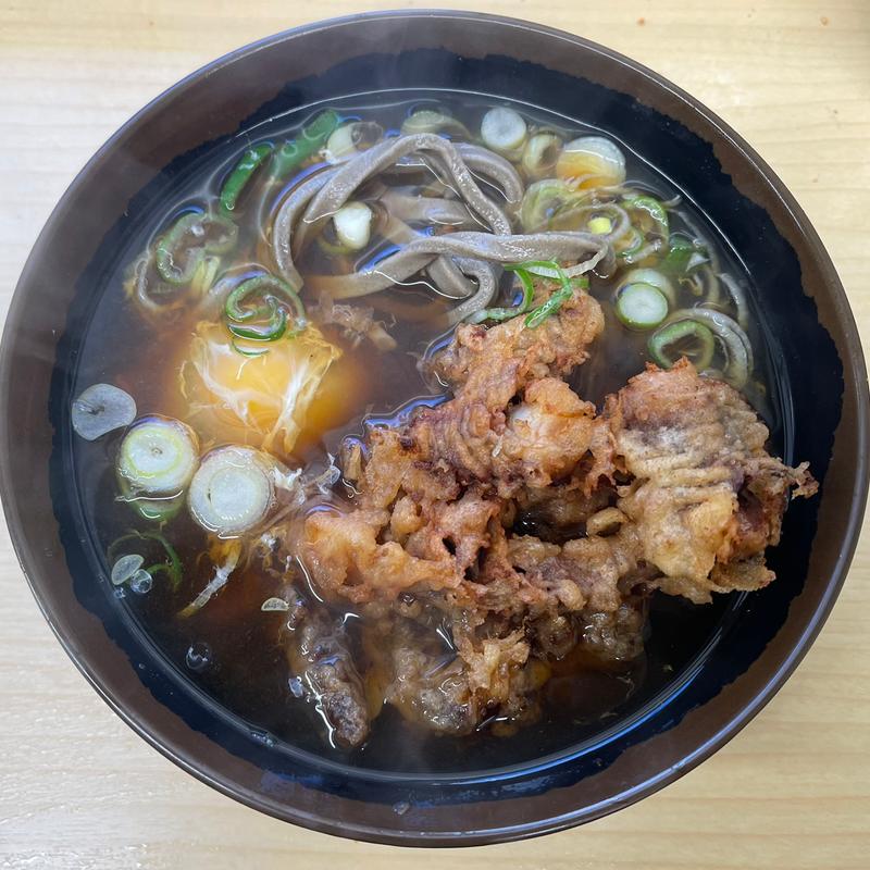 太そば小盛・ゲソ(そばのスエヒロ 八丁堀店)