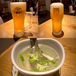 生ビール、スープ