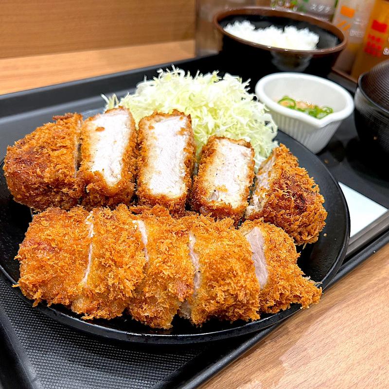 “極厚”ロースかつ＆丸太ヒレかつ定食(松のや 仙台中央店)