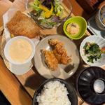 唐揚&アジフライ定食