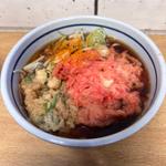 春菊天そば+紅生姜天