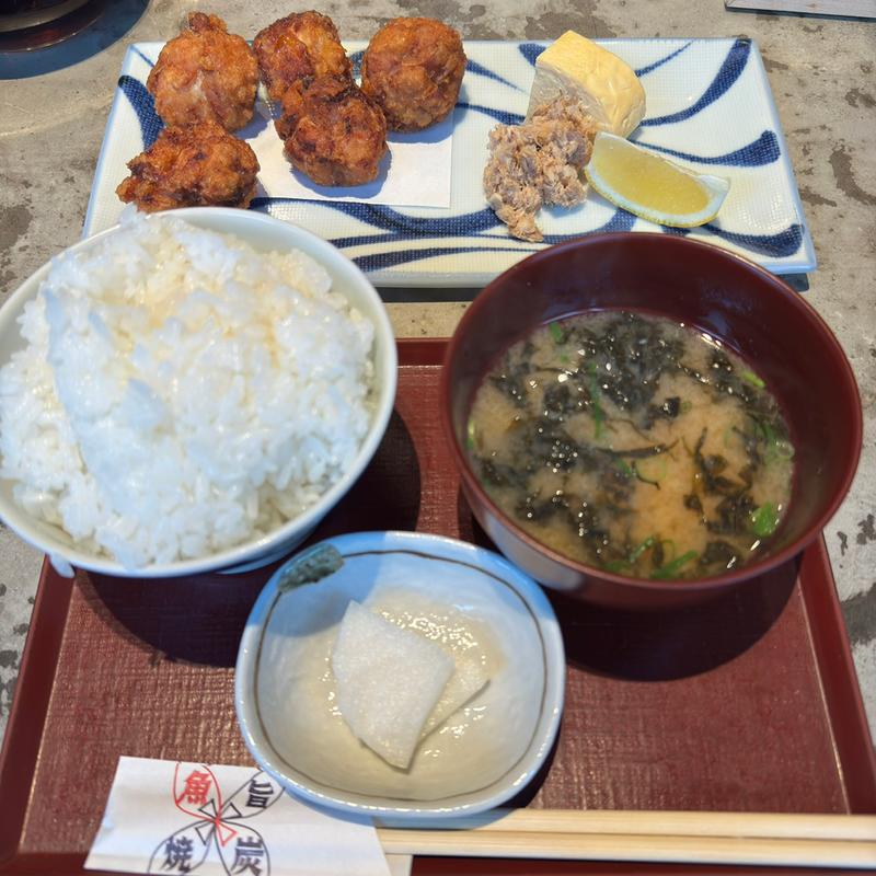 鶏モモ唐揚げ定食(圓 弁柄)