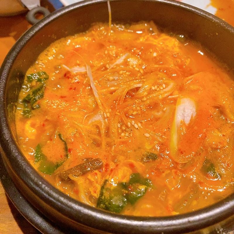 ユッケジャンうどん（ハーフ）(食辛房 中筋店)