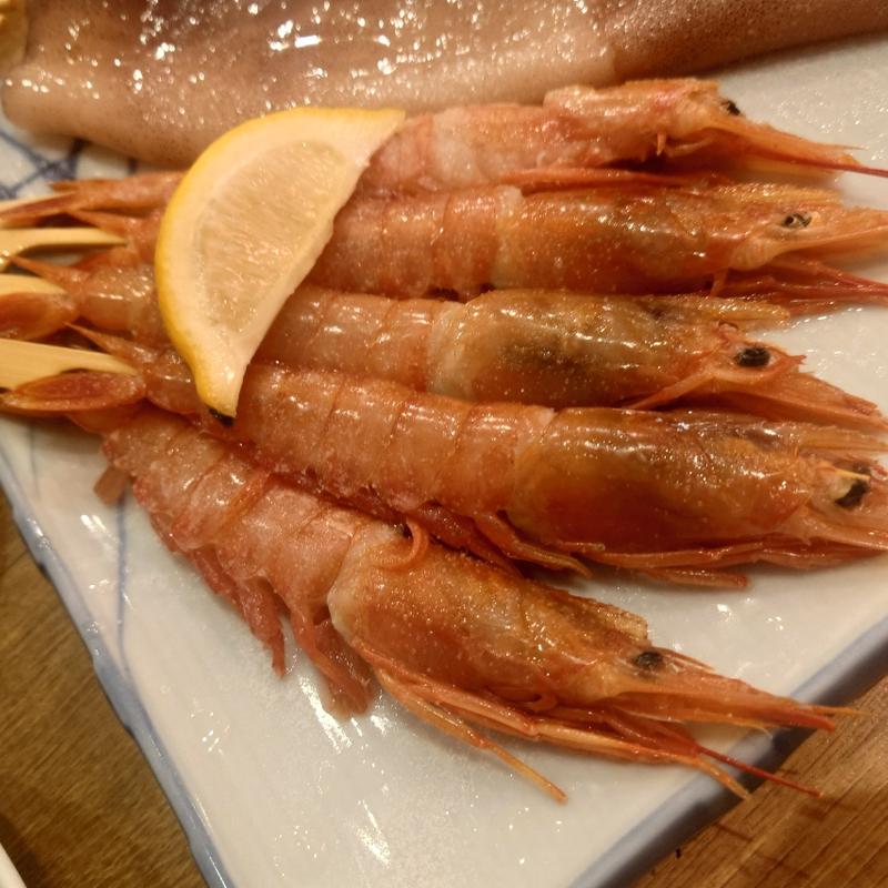 赤海老の串焼き(磯丸水産 新小岩ルミエール店)