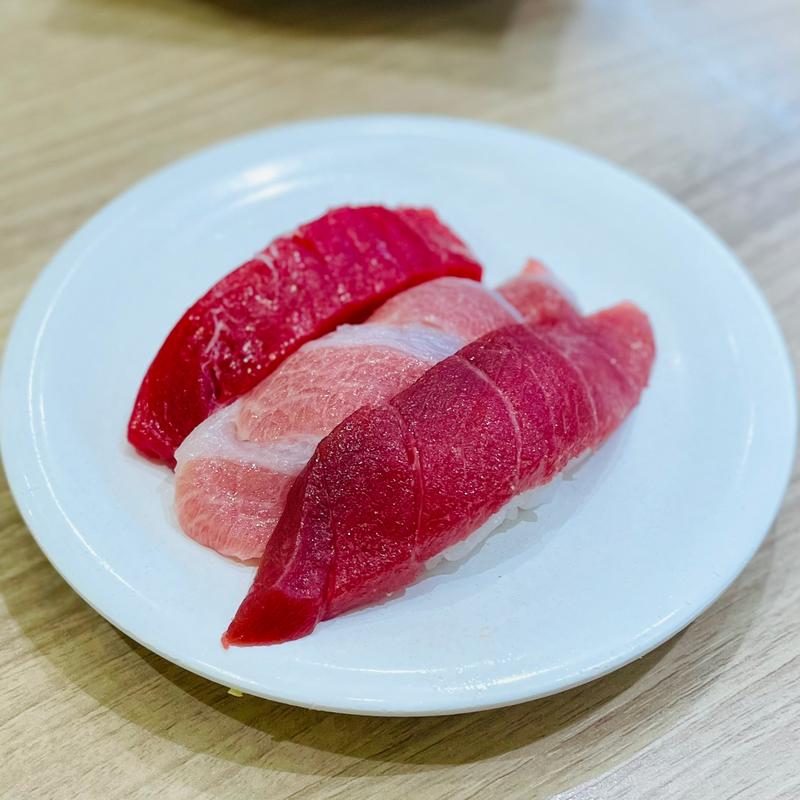 本まぐろ3貫盛り(がってん寿司 練馬土支田店)