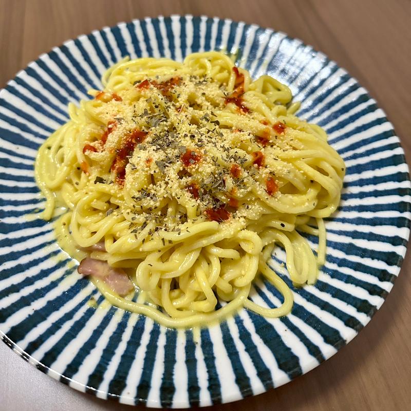 喫茶店のカルボナーラ大盛り(ビッグ・エー 墨田京島店)