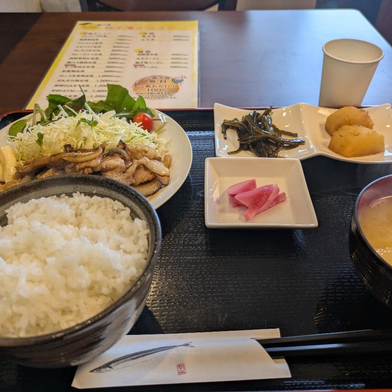 豚バラ焼肉定食(柚子庵)