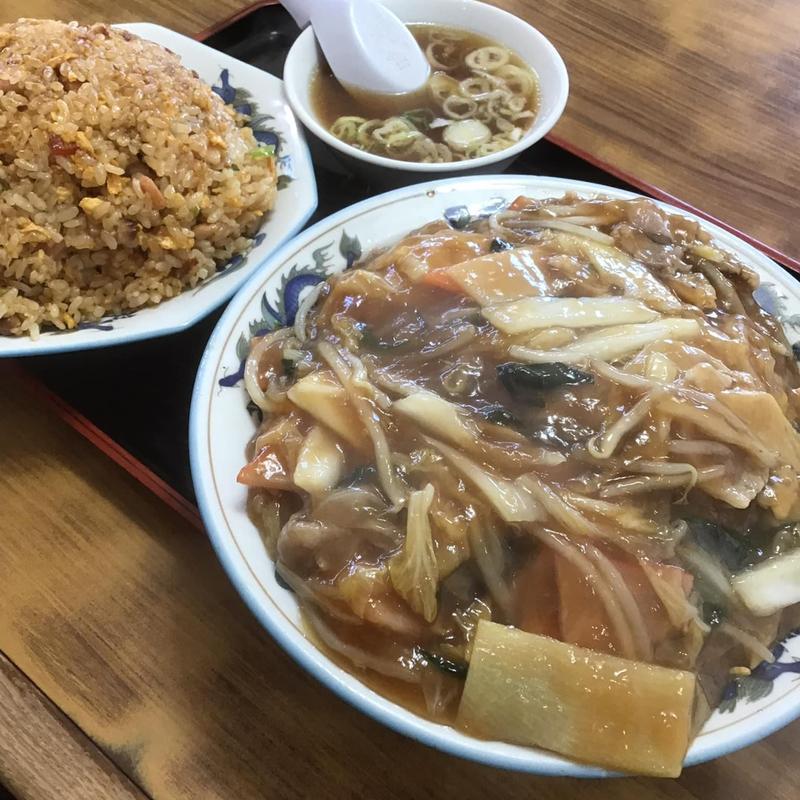 あんかけ焼きそば チャーハンセット(悟空軒)