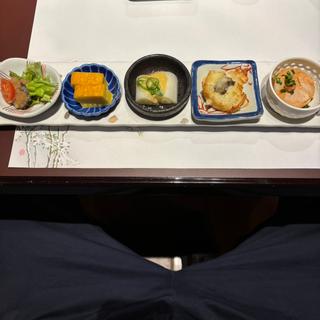 あん肝、まなこ、玉子焼き、谷川葱ぬた(川場温泉悠湯里庵 )