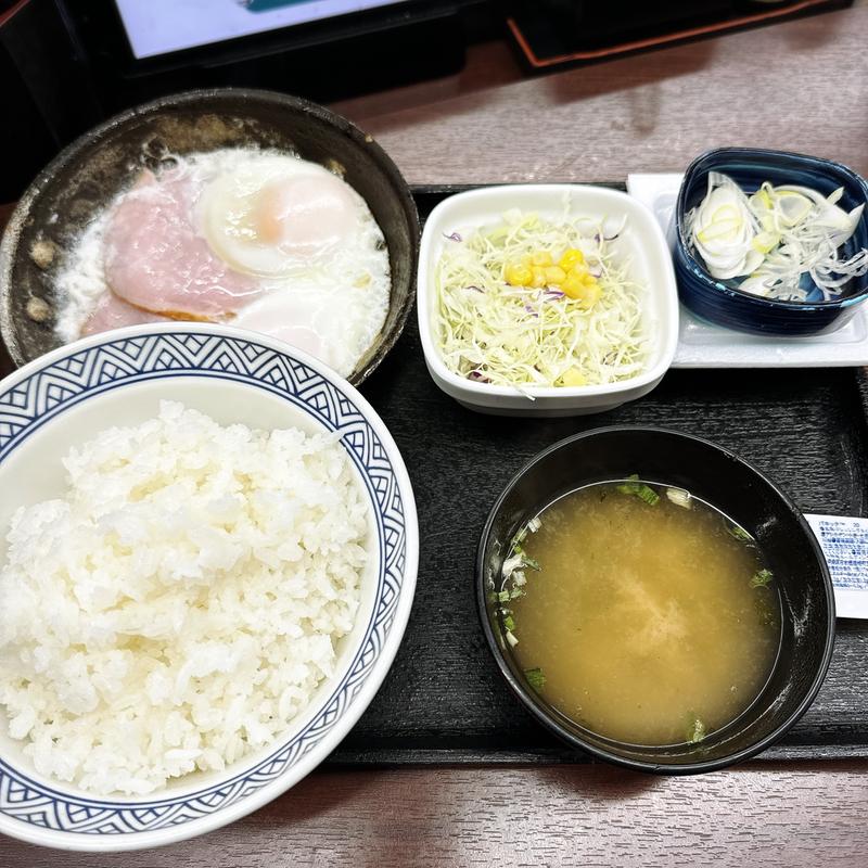 Wハムエッグ納豆定食(吉野家 中目黒駅前店 )