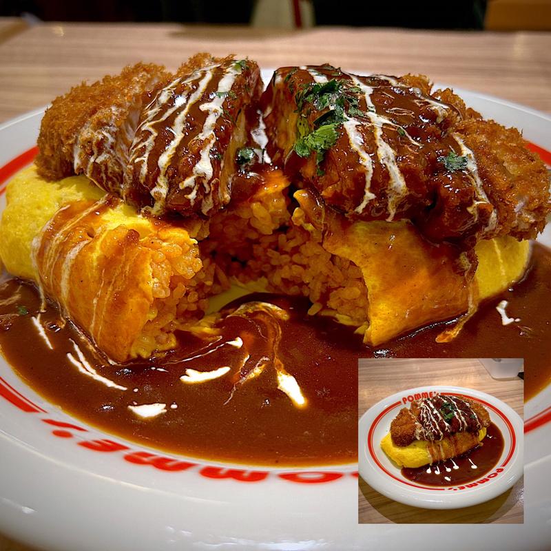 ポム豚かつのハヤシソースオムライス(ポムの樹 ララガーデン長町店)
