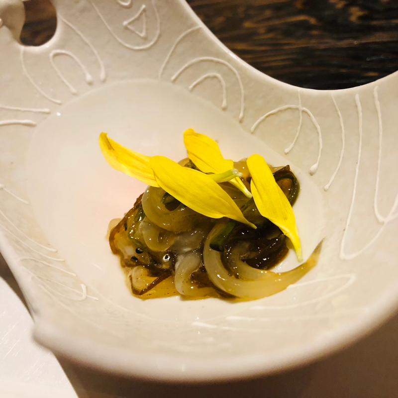 白魚とめかぶの醤油漬け(魚炉裏庵 目からうろこ)