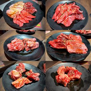 牛ロース、牛ハラミ、中落ちカルビ(焼肉食べ放題 飲み放題 焼肉ダイニング ちからや 仙台駅前店)