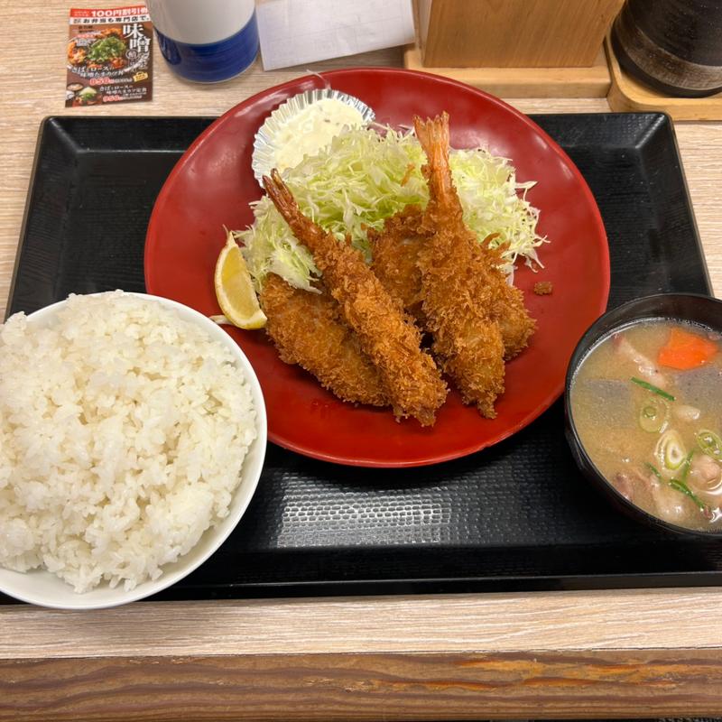 海老ヒレカツ定食(かつや 赤羽店)