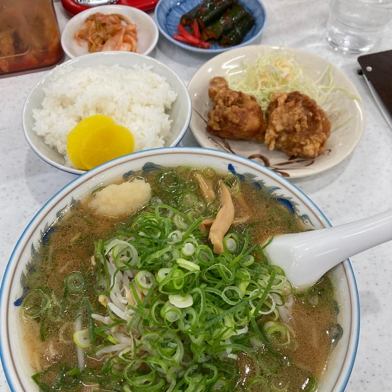 Aセット（味噌）＋カッパ小(ラーメン天)