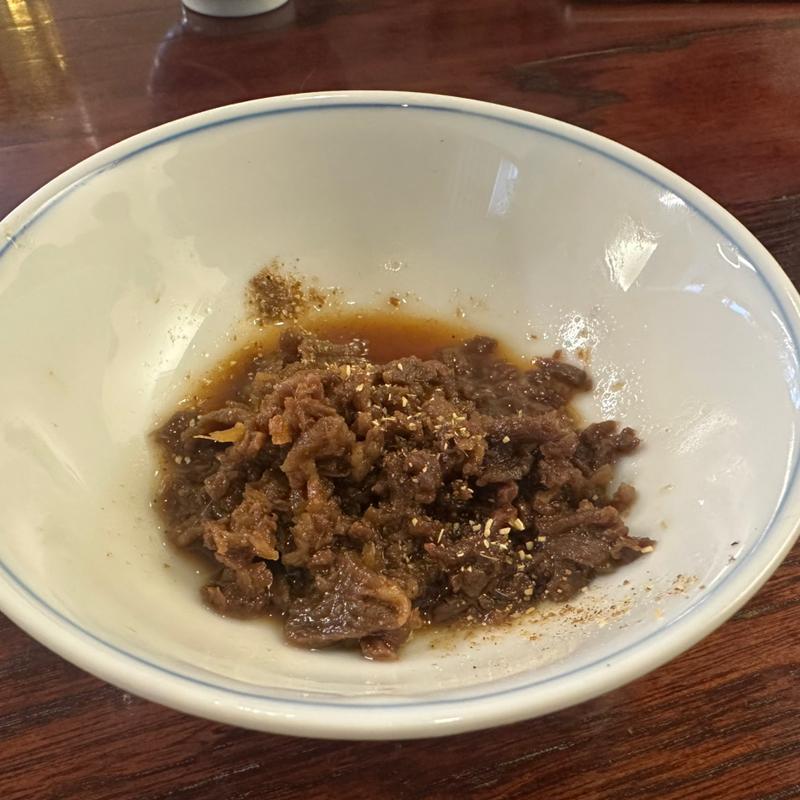 飛騨牛しぐれ煮(手打そば 明治屋蕎麦店)