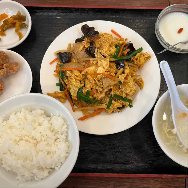豚肉ときくらげ、玉子炒め定食(香港庭 八千代緑が丘店)