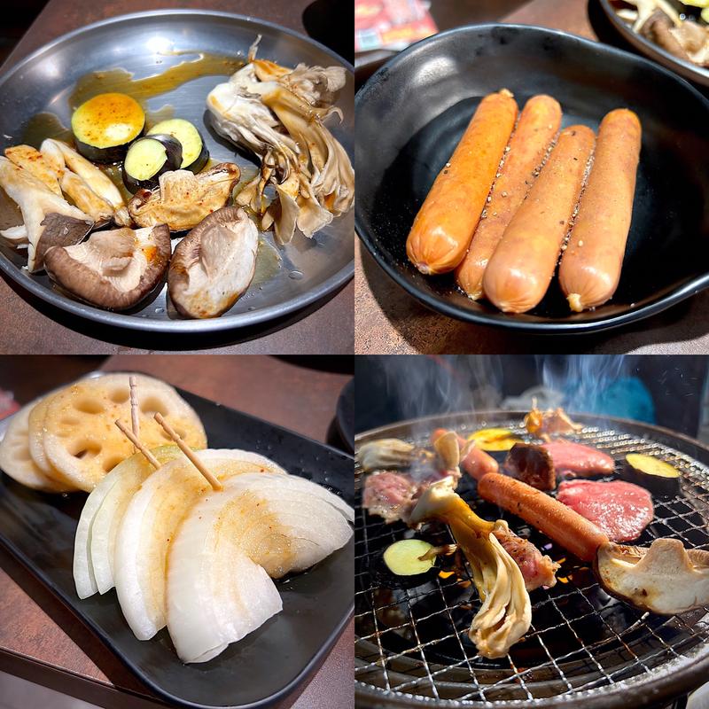 きのこ、粗挽きウインナー、れんこん、玉ねぎ(焼肉食べ放題 飲み放題 焼肉ダイニング ちからや 仙台駅前店)