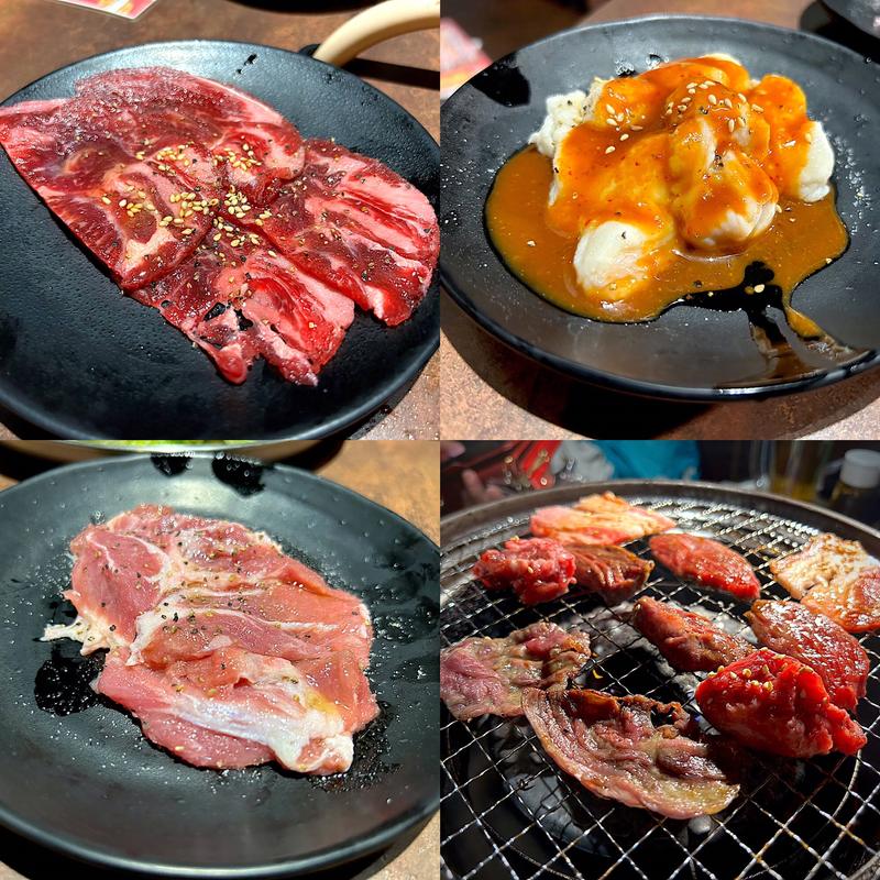 牛タン、牛トロホルモン、豚カシラ(焼肉食べ放題 飲み放題 焼肉ダイニング ちからや 仙台駅前店)