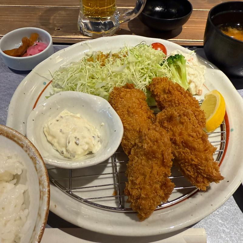 カキフライ定食(田むら銀かつ亭 ハルネ小田原店)