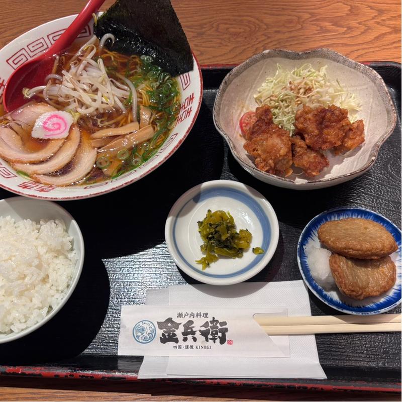 道後らーめん定食(瀬戸内料理 金兵衛)